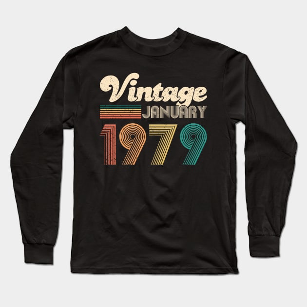 40th Birthday Gift - Vintage January 1979 Classic Women Men Long Sleeve T-Shirt by CheesyB